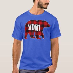 Camiseta Natal da Xadrez Red Buffalo Personalizada do Urso 