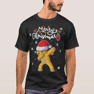 Camiseta Natal Dabbing Gingerpão Santa Hat Xmas Cooki
