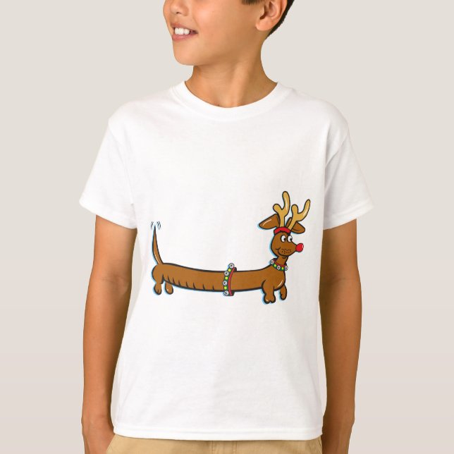 Camiseta Natal Dachshund (Frente)
