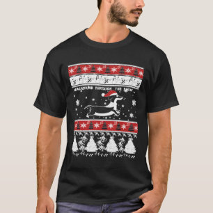 Camiseta Natal Dachshund Através Da Neve