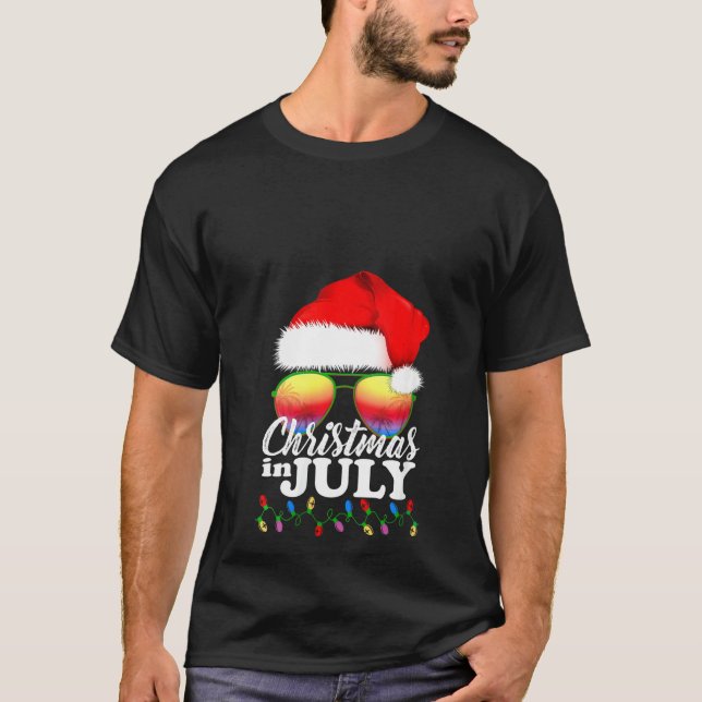 Camiseta Natal Das Mulheres Em Julho Sumário De Óculos De S (Frente)