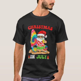 Camiseta Natal Das Mulheres No Surf De Verão De Papais noei