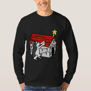 Camiseta Natal das Ornações de Natal de Boston Terrier Dogh