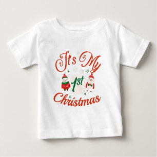 Camiseta Natal de 1rua do bebê