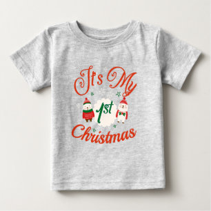 Camiseta Natal de 1rua do bebê