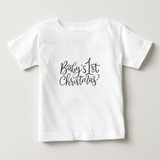 Camiseta Natal de 1rua do bebê (Frente)