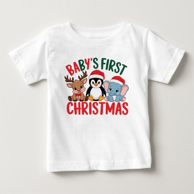 Camiseta Natal de 1rua - Reindeer, Penguin, Elefante (Frente)