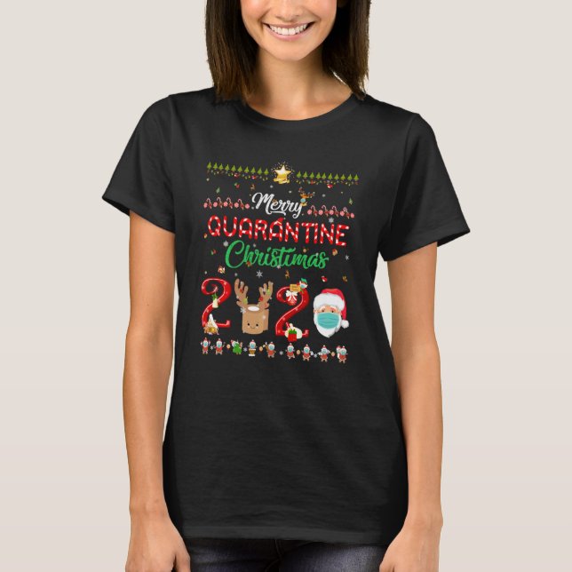 Camiseta Natal de 2020 da quarentena na feliz (Frente)