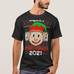 Camiseta Natal de 2021 para o Xmas Elf Ugly