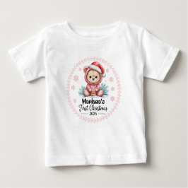 Camiseta Natal de 2025 para o bebê personalizado com camise