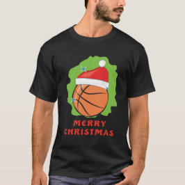 Camiseta Natal de basquete de feliz - Engraçado
