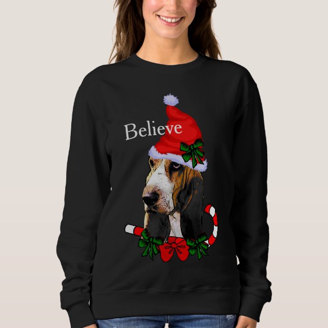Camiseta Natal de Basset Hound (Frente)