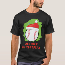 Camiseta Natal de Beisebol Alegre - Divertido