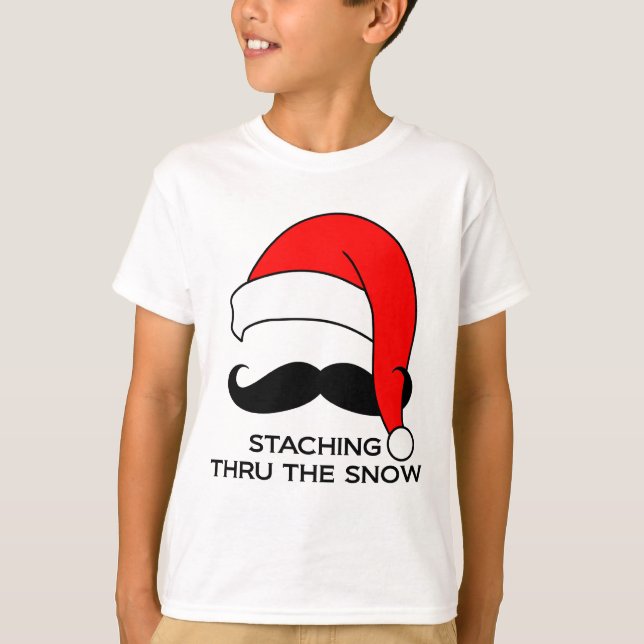 Camiseta Natal de bigode - Escraçando a neve (Frente)