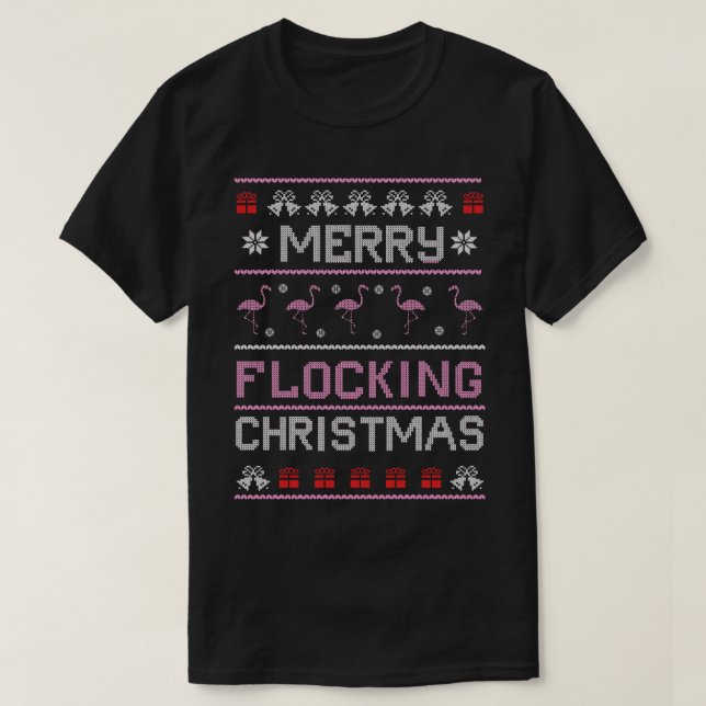 Camiseta Natal de bloqueio de feliz (Frente do Design)