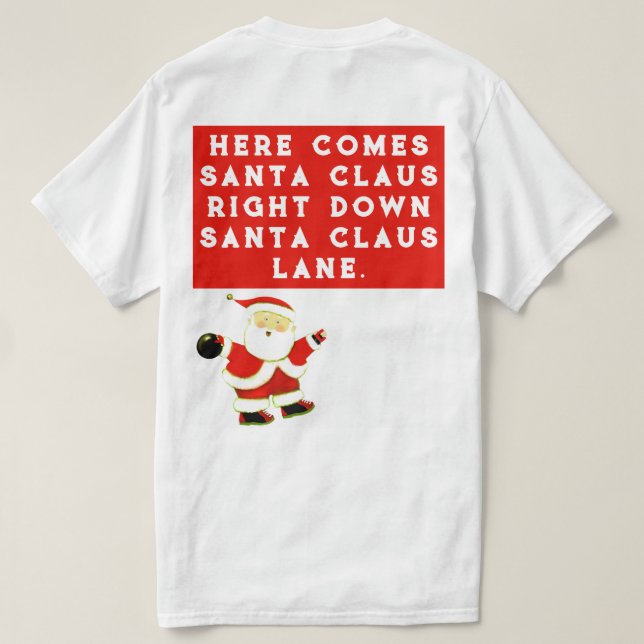 Camiseta Natal de Boliche (Verso do Design)