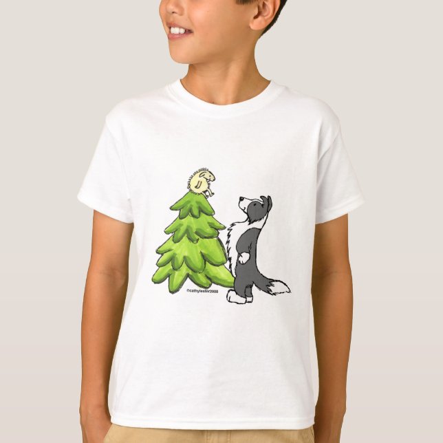 Camiseta Natal de border collie (Frente)