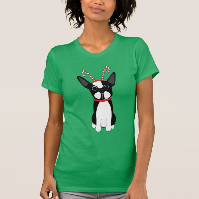 Camiseta Natal de Boston Terrier (Frente)