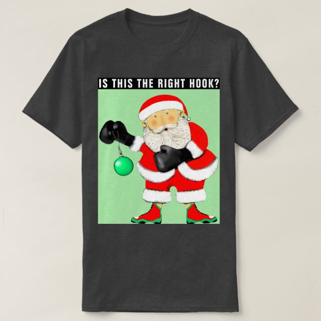 Camiseta Natal de Boxe Divertido (Frente do Design)