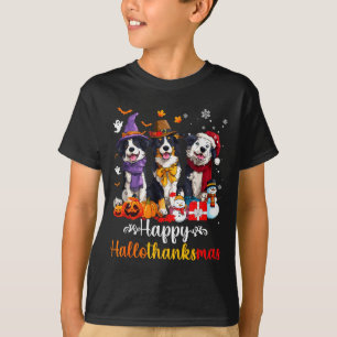 Camiseta Natal de Cachorro Collie de Fronteira de Homens Mu