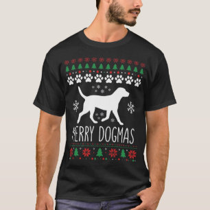Camiseta Natal de Cachorro Vetor de Dogmas Alegres