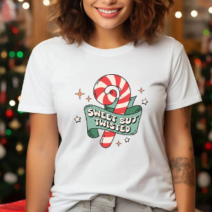 Camiseta Natal De Canas De Retro, Doce Mas Torcido