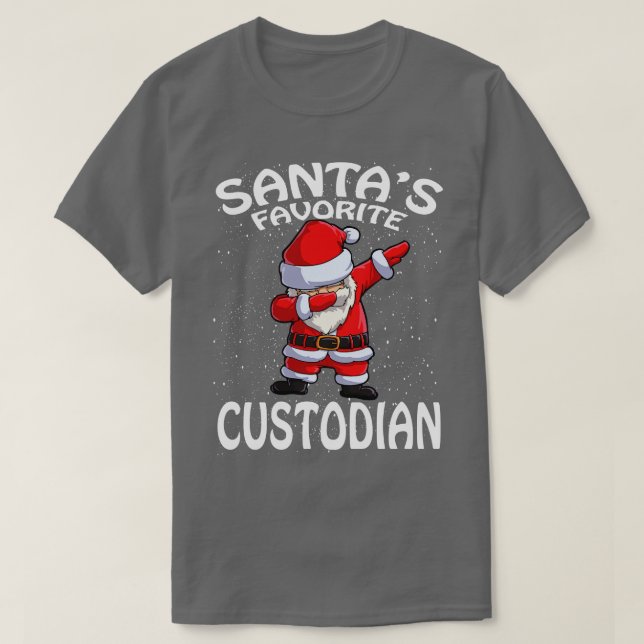 Camiseta Natal de custodiante favorito do Santas (Frente do Design)