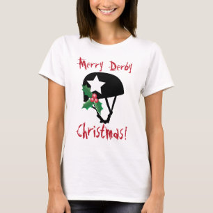 Camiseta Natal de Derby do rolo, patinagem de rolo
