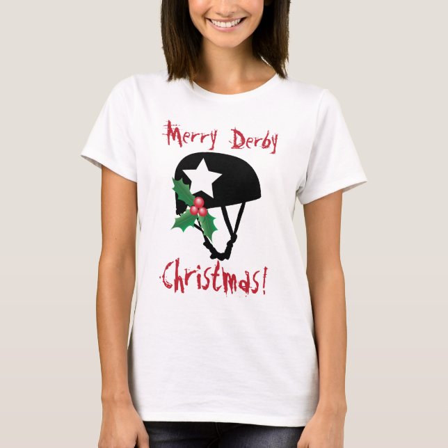 Camiseta Natal de Derby do rolo, patinagem de rolo (Frente)