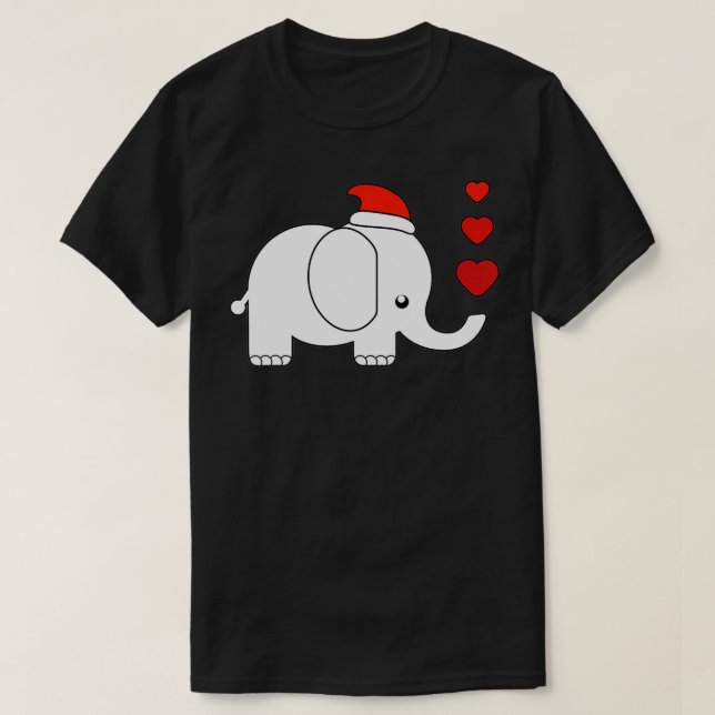 Camiseta Natal de Elefante Branco (Frente do Design)