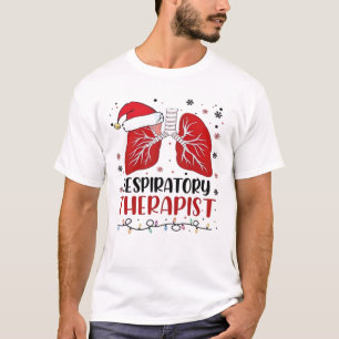Camiseta Natal de Enfermeira Terapeuta Respiratório, Pulmão