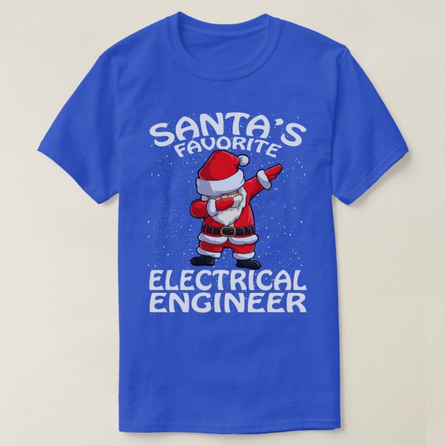 Camiseta Natal de Engenheiro Elétrico Favorito Santas (Frente do Design)