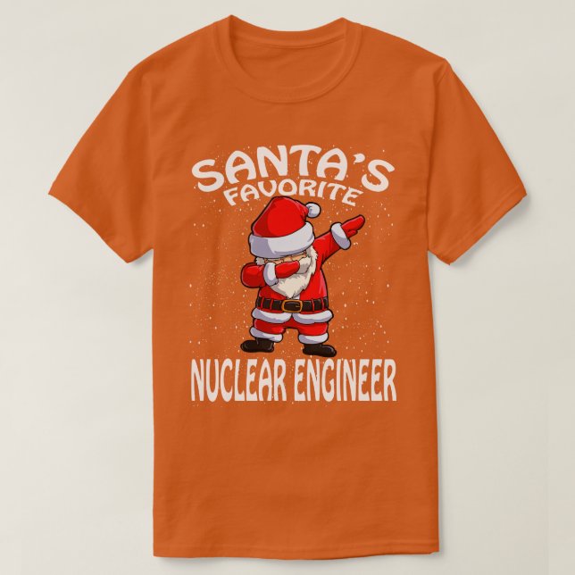 Camiseta Natal de Engenheiro Nuclear Favorito do Santas (Frente do Design)