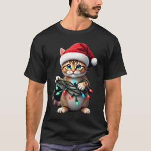 Camiseta Natal de Gato Siames V-Neck (2)