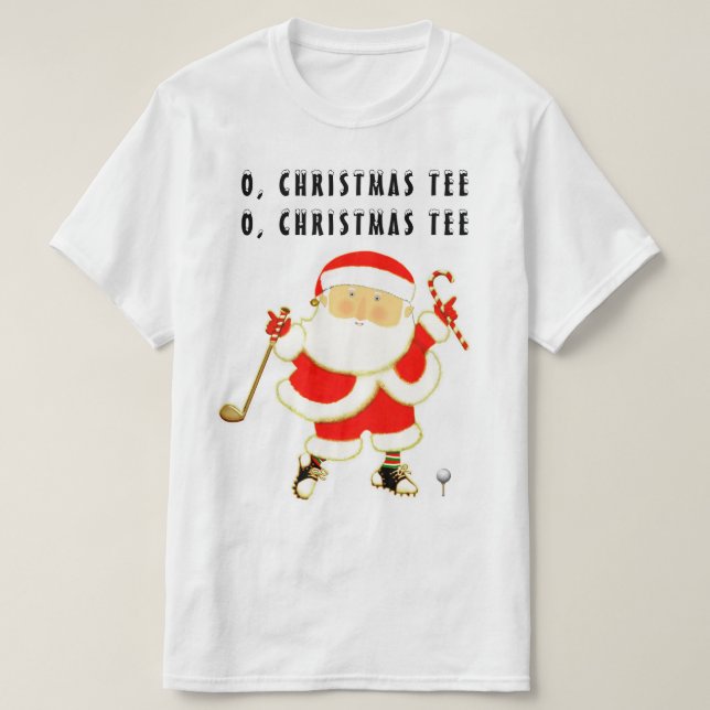 Camiseta Natal de Golfe Divertido (Frente do Design)