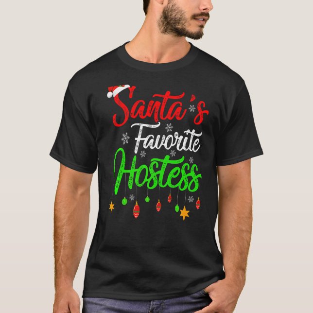 Camiseta Natal De Hostess Favorito Dos Papais noeis Xmas (Frente)