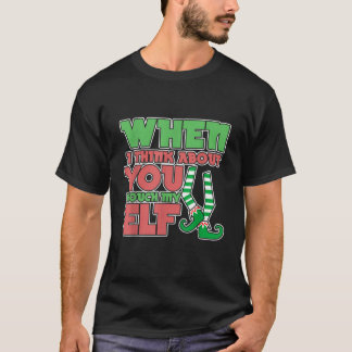 Camiseta Natal De Humor Adulto Quando Penso Em Ti