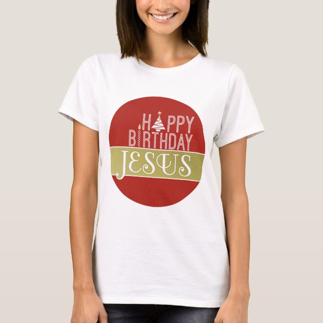 Camiseta Natal de Jesus do feliz aniversario (Frente)