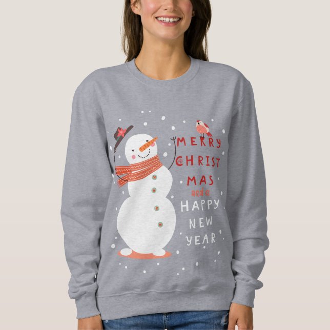 Camiseta Natal de Jolly Snowman - Desejos Quentes (Frente)