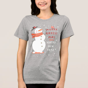 Camiseta Natal de Jolly Snowman - Desejos Quentes