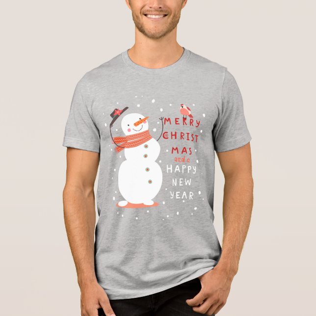 Camiseta Natal de Jolly Snowman - Desejos Quentes (Frente)