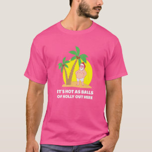 Camiseta Natal De Julho Quente Como Papais noeis De Bolas N