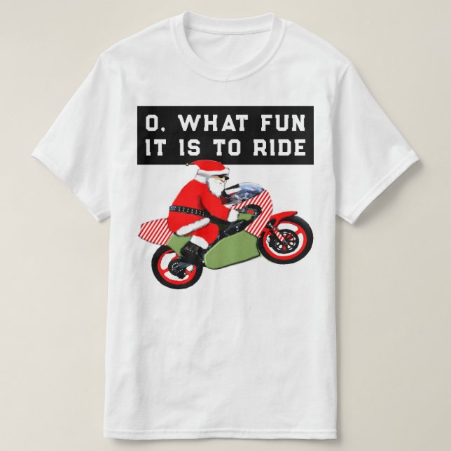 Camiseta Natal de Moto Engraçado (Frente do Design)