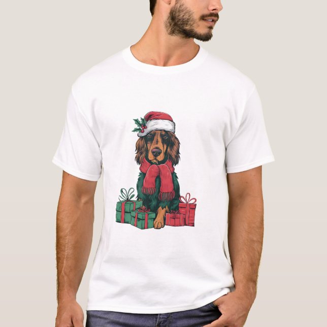 Camiseta Natal de Natal de Santa Hat no Natal irlandês (Frente)