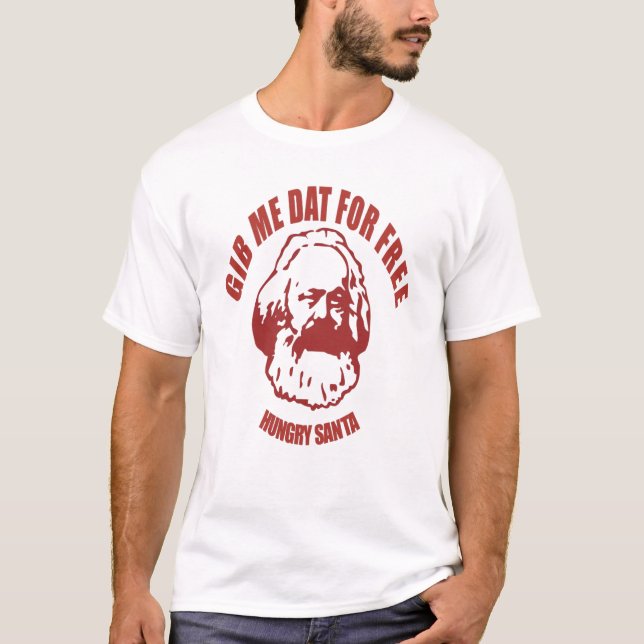 Camiseta Natal de Papais noeis com fome (Frente)
