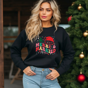 Camiseta Natal de Primeiro Casamento Fofo e Casais Felizes