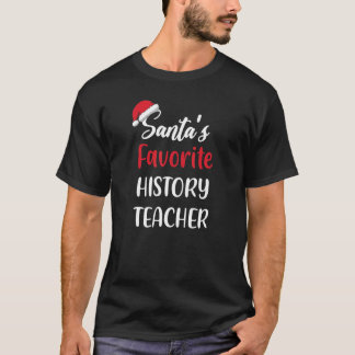Camiseta Natal de Professora de História Favorita do Santas