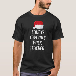 Camiseta Natal de Professora Pré-K Favorito do Santas