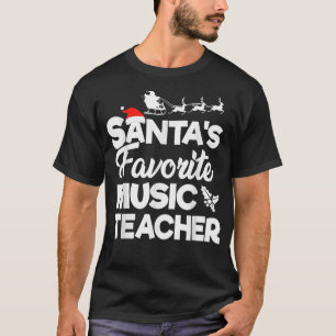 Camiseta Natal De Professores De Música Favoritos Santas - 