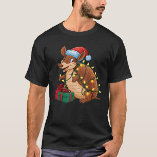 Camiseta Natal de Santa Hat Armadillo